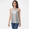 Anna-Kaci Women's Sleeveless Sequin Halter Top with Pleated Neckline and Sparkling Finish - 3 of 4