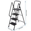 NAYSAYE 4-Step Folding Ladder Stool with Wide Anti Slip Pedals Safety Handle Lightweight Steel Ladder for Home Kitchen Office, Black, 18"*35"*54" - 3 of 4