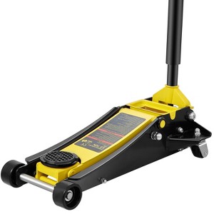 VEVOR Floor Jack, 3 Ton Low Profile Floor Jack, Heavy-duty Steel Racing Floor Jack with Dual Pistons Quick Lift Pump, Yellow - 1 of 4