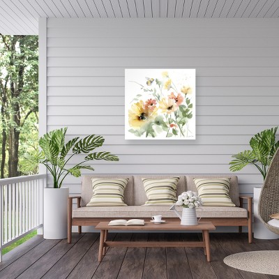 Sunflower Meadow I Outdoor Canvas Print with Weather Treated Wood Frame