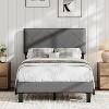 Twin Size Bed Frame with Upholstered Headboard,Twin Size Platform Bed Frame with Wooden Slat Support - 2 of 4