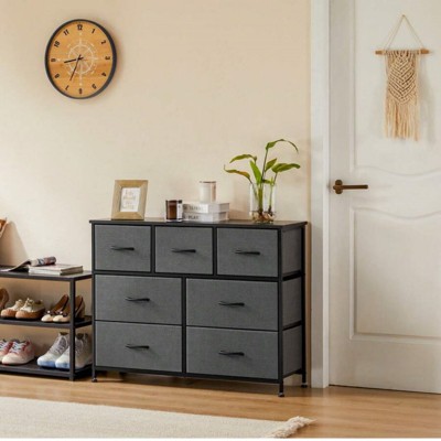 SKRAN Desser For Bedroom With 7 Fabric Drawers Organizer Storage Closet Chest Clothes Cabinet, Clothes Organizer,Kids Dresser Organization