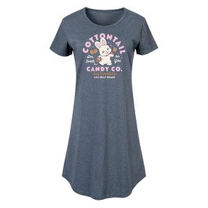 Women's - Instant Message - Cottontail Candy Company Graphic T-shirt Dress - 1 of 4