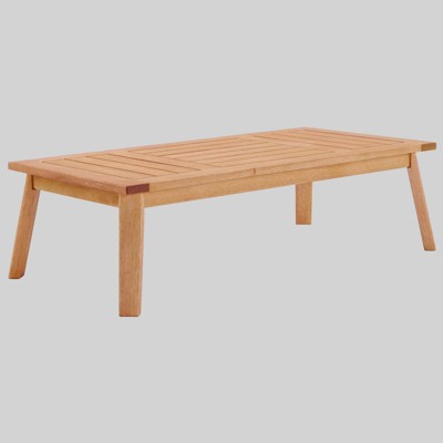 Sedona Outdoor Patio Eucalyptus Wood Coffee Table - Natural - Modway