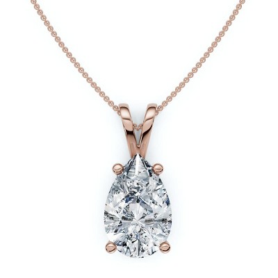 Pompeii3 4Ct Solitaire Diamond Pendant Lab Created 14k Gold