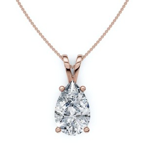 Pompeii3 4Ct Solitaire Diamond Pendant Lab Created 14k Gold - 1 of 2