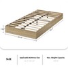 Twin Size Wooden platform bed, solid wooden slats, floor-standing bed frame, modern minimalist design, space-saving, no box spring required - 2 of 4