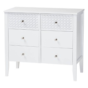 Baxton Studio Lara Dresser 6-Drawer Bedroom Storage Chest with