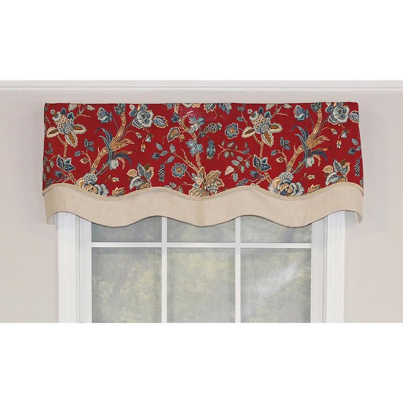 Gianna Glory 3in Rod Pocket Layered Window Valance 50in x 16in by RLF Home, 1 of 5