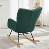 Racxily Glider Chair for Living Room Tufted Upholstered Teddy Fabric Rocking Chair with Metal Frame Accent Chair - 4 of 4