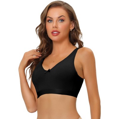 Allegra K Women's Lace Wirefree High Back Padded Full Coverage Minimizer  Bras Black 38E