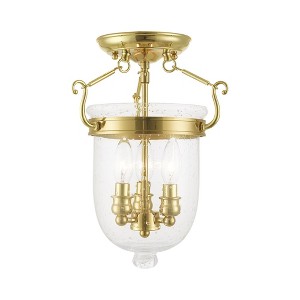 Livex Lighting Jefferson 3 - Light Flush Mount in  Polished Brass - 1 of 1