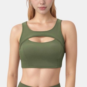 Anna-Kaci Active Women's Sports Bra with Scoop Neck and Front Cutout Design for Low to Medium Impact Workouts - 1 of 4