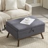 Grungis Microsuede Square Storage Benches with Safety Hinge,Modern Upholstered Storage Ottoman,Storage Ottoman Benches for Living Room,Bedroom - 2 of 4