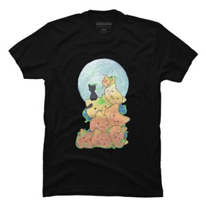 Men's Design By Humans Cat Pumpkin Pile By AwkwardDragon T-Shirt - 1 of 4