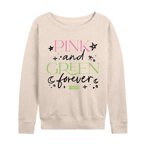 Women's - Wicked - Pink and Green Forever Lightweight French Terry Slouchy - 1 of 4
