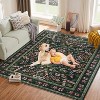 Jojoka Washable Area Rugs, Boho Floral Soft Rugs for Living Room, Non Slip Low Pile Carpet for Bedroom Dining Room Nursery Hallway - 2 of 4