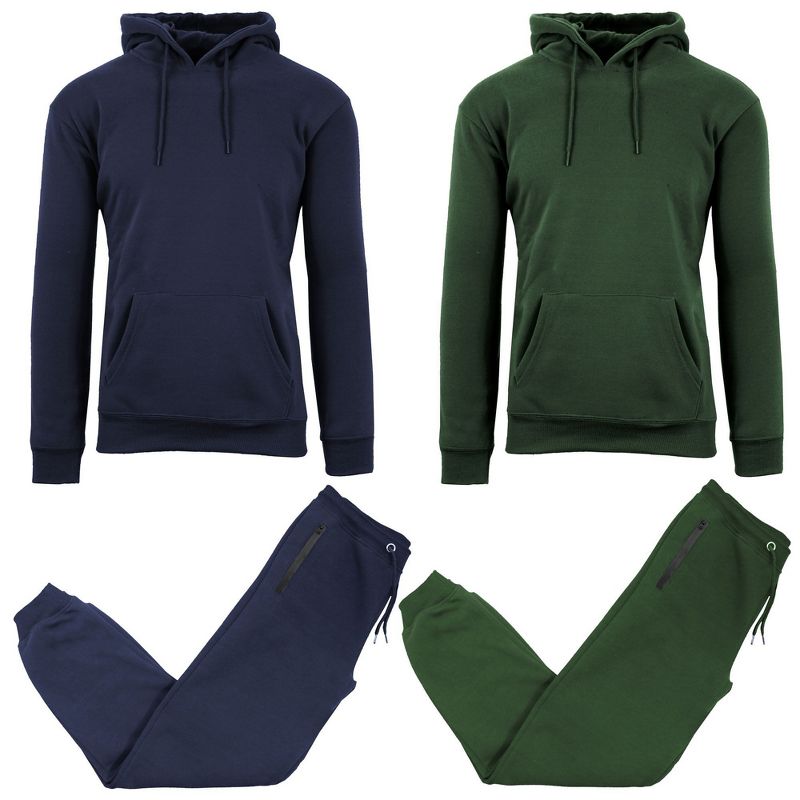 Rudolph Men's Slim Fit Fleece-Lined Pullover Hoodie & Jogger 2-Piece Set- 2 Pack, 1 of 3