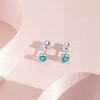 Girls' CZ Heart Solitaire Screw Back Sterling Silver Earrings - In Season Jewelry - 4 of 4