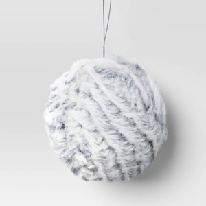 Christmas Gray Furry Ball Ornament - Wondershop™ - 1 of 3
