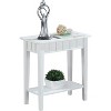 HomeStock Belmont End Table with Shelf and Smooth Diamond Design, Modern Accent Table with Rubberwood Legs and Two Tier Storage - 4 of 4