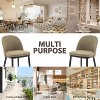 Dining Chair Set of 2, Linen Upholstered Kitchen Chair with Thick Cushions Seat and Curved Backrest,Beige - 4 of 4