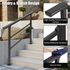 Handrails for Outdoor Steps, Black Wrought Iron Stair Handrail with Installation Kit, Metal Porch Railing - 3 of 4