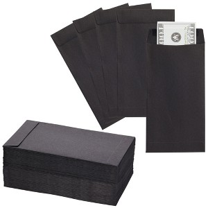 Okuna Outpost 100 Pack Black Money Envelopes for Cash, Budgeting, Money Saving Envelopes for Coins, Blank, 3.5x6.5 in - 1 of 4