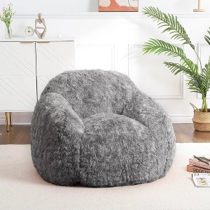 Bean Bag Chair for Indoor and Outdoor, Faux Fur Bean Bag Couch with Armrest High-Density Foam for Gaming Reading, Beanbag Chair Lazy Couch Sofa - 1 of 4