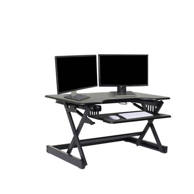 Large Ergo Height Adjustable Standing Desk Converter Black - True Seating :  Target