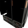 Keloyid Black Wood 47.24 in. Armoire with 4 Drawers and 3 Shelves - 4 of 4