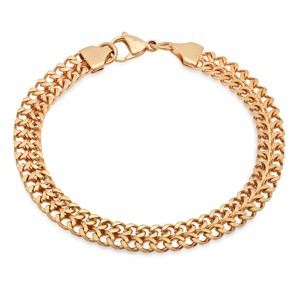 Steeltime Men's stainless steel flat fancy chain link bracelet - 1 of 4