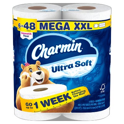 Charmin Ultra Soft Bath Septic-Safe Toilet Paper - 6 Mega XXL Rolls