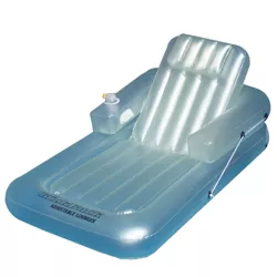 Swimline 74" Water Sports Kickback Adjustable Inflatable Swimming Pool Lounger Raft - Blue