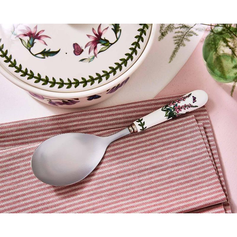 Portmeirion Botanic Garden Serving Spoon, 10 Inch Serving Spoon with Porcelain Handle, Foxglove Motif, Made from Stainless Steel and Porcelain, 4 of 6