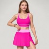 Anna-Kaci Swim Women's Scoop Neck Bikini Top and High Waist Skirted Swim Bottom Set with Contrast Trim Detail - 2 of 4