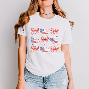 Simply Sage Market Patriotic America Stacked Coquette Short Sleeve Tee - 1 of 4