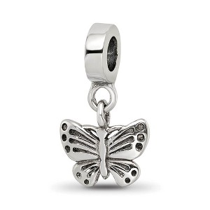 Black Bow Jewelry Sterling Silver Butterfly Dangle Bead Charm - 1 of 4