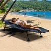 Costway Folding Camping Cot with  Detachable Mattress & 6-Position Adjustable Backrest Navy/Grey - 3 of 4