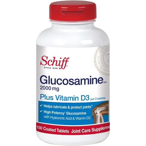 Schiff Glucosamine 2000mg With Vitamin D3 And Hyaluronic Acid 150 Tablets Joint Supplement Target