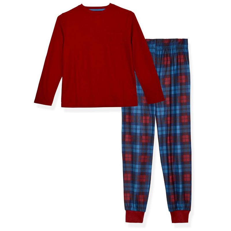 Sleep On It Boys 2-Piece Brushed Jersey Plaid Pajama Sets, 1 of 8
