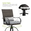Greemotion 2pc Arosa Outdoor Counter Height Steel Swivel Patio Chairs with Lumbar Pillows Gray: UV & Weather-Resistant, 360° Swivel Function - 4 of 4