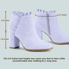 BLISSFUL STEP Women's Back to College Party Ruffle Pointed Toe Block Heel Ankle Booties - 2 of 4