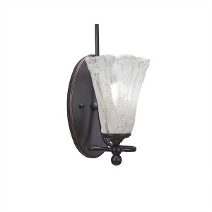 Toltec Lighting Capri 1 - Light Sconce in  Dark Granite with 5.5" Fluted Italian Ice Shade - 1 of 1