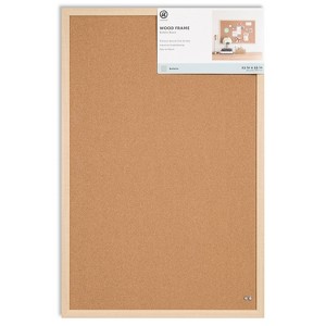 U Brands 23"x35" Birch Wood Frame Bulletin Board - 1 of 4