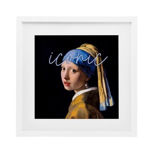 Stupell Industries Iconic Pear Earring Girl Framed Print Under Glass - 1 of 4