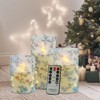 3-piece copper wire light LED candle light blue and white porcelain print with remote control 4"/5"/6", recessed flashing light string - 2 of 4