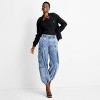 Women's Mid-Rise Cargo Jeans - Future Collective™ with Kahlana Barfield Brown Medium Wash Denim - image 3 of 3