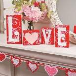 Fun Express Red Love Wood Blocks With Heart Home Décor 4 Pieces