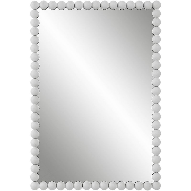 Uttermost Serna 30 x 20.5 Rectangular White Finish Dot Wall Mirror, 1 of 2